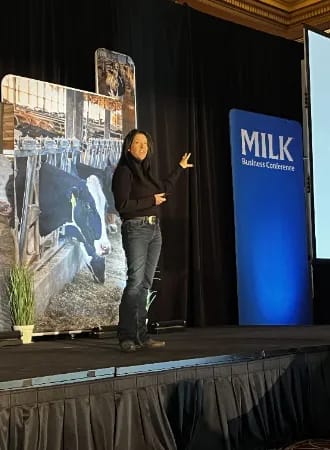 Rena at MILK Rena speaking at the MILK conference