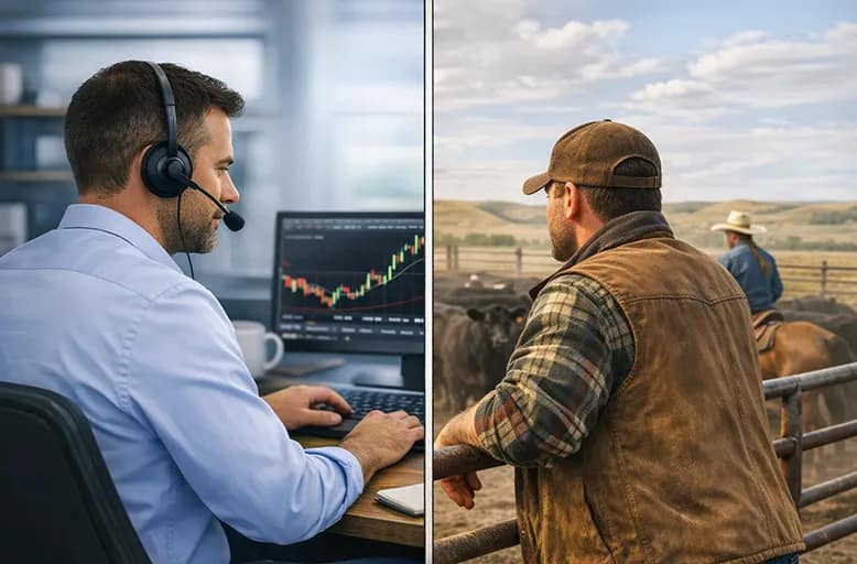 an image showing the duel roles of someone who works both on and off the farm